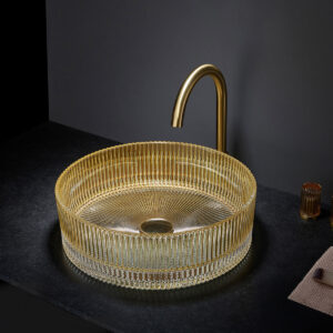 Νιπτήρας Μπάνιου Voss Γυάλινος Ring-S Gold Φ40